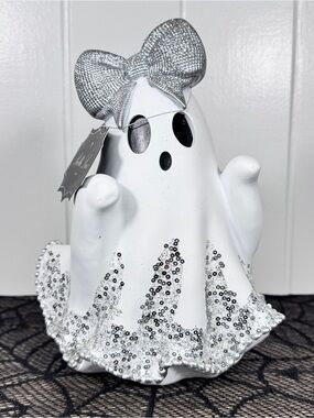 NEW Summerween Bella Lux Sequin Ghost Halloween Decor